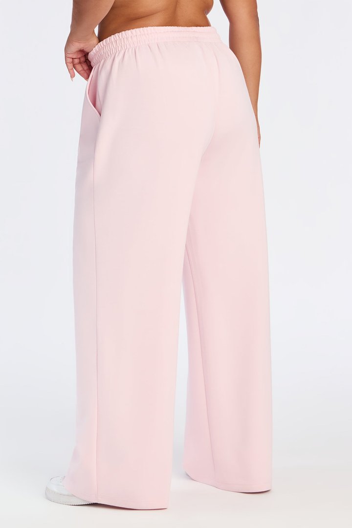 Soft Side Wide Leg Sweatpants - Pink