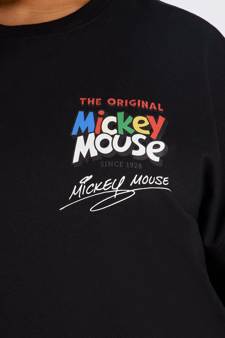 Mickey Mouse Fleece Pull Over Sweatshirt - Black