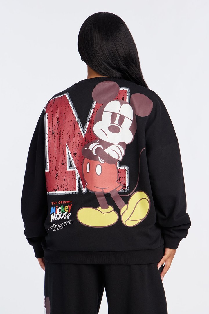 Mickey Mouse Fleece Pull Over Sweatshirt - Black