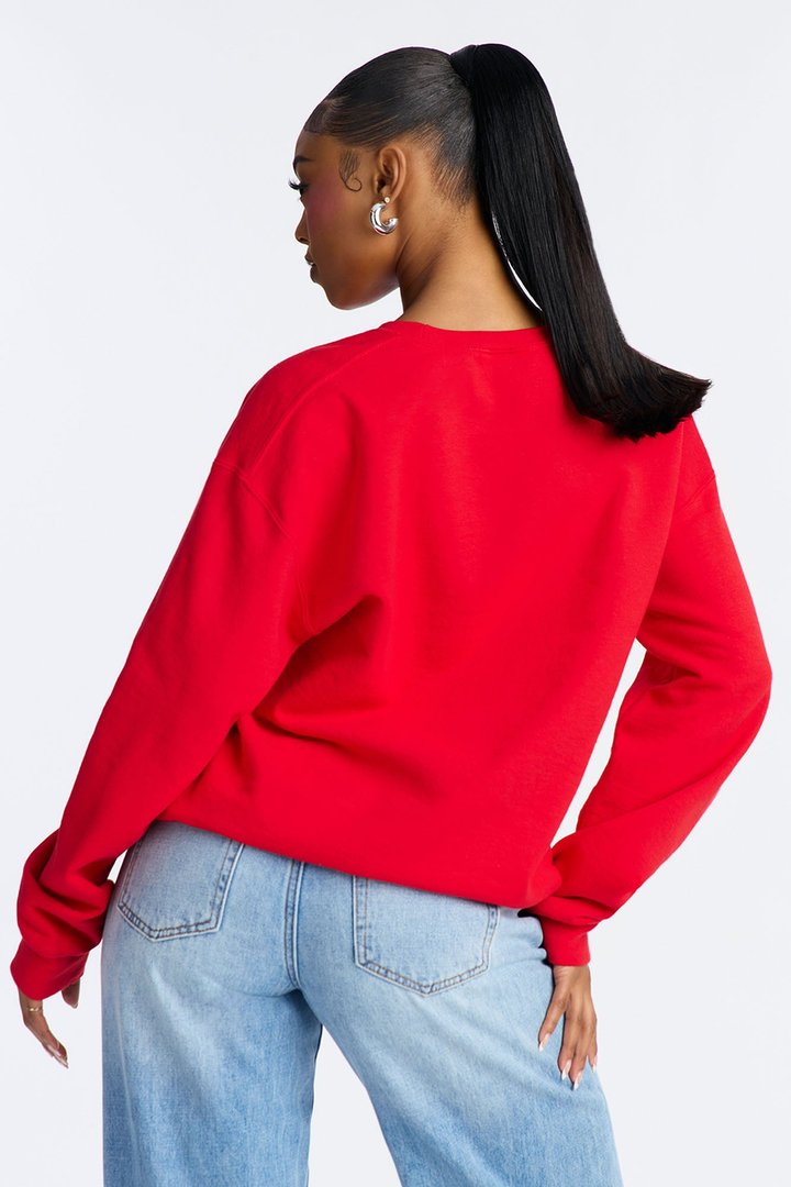 Mickey Mouse X NFL Kansas City Chiefs Fleece Crew Sweatshirt - Red