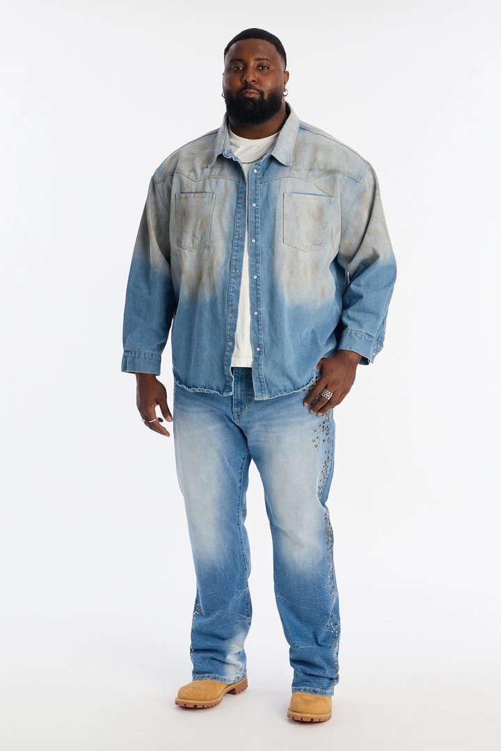 Stacked Slim Flare Steel Venom Jean - Medium Blue Wash