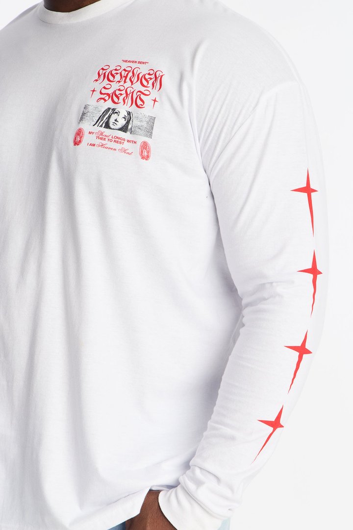 Heaven Sent Crusade Long Sleeve Tee - White