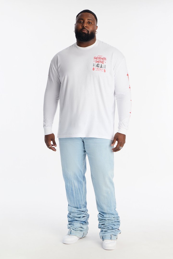 Heaven Sent Crusade Long Sleeve Tee - White