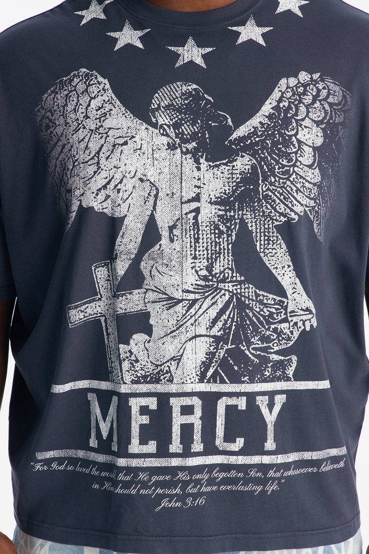 Mercy For All Oversized Short Sleeve Tee - Navy