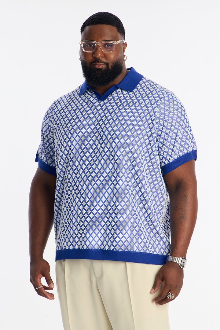 Mod Echo Johnny Collar Polo - Navy/combo