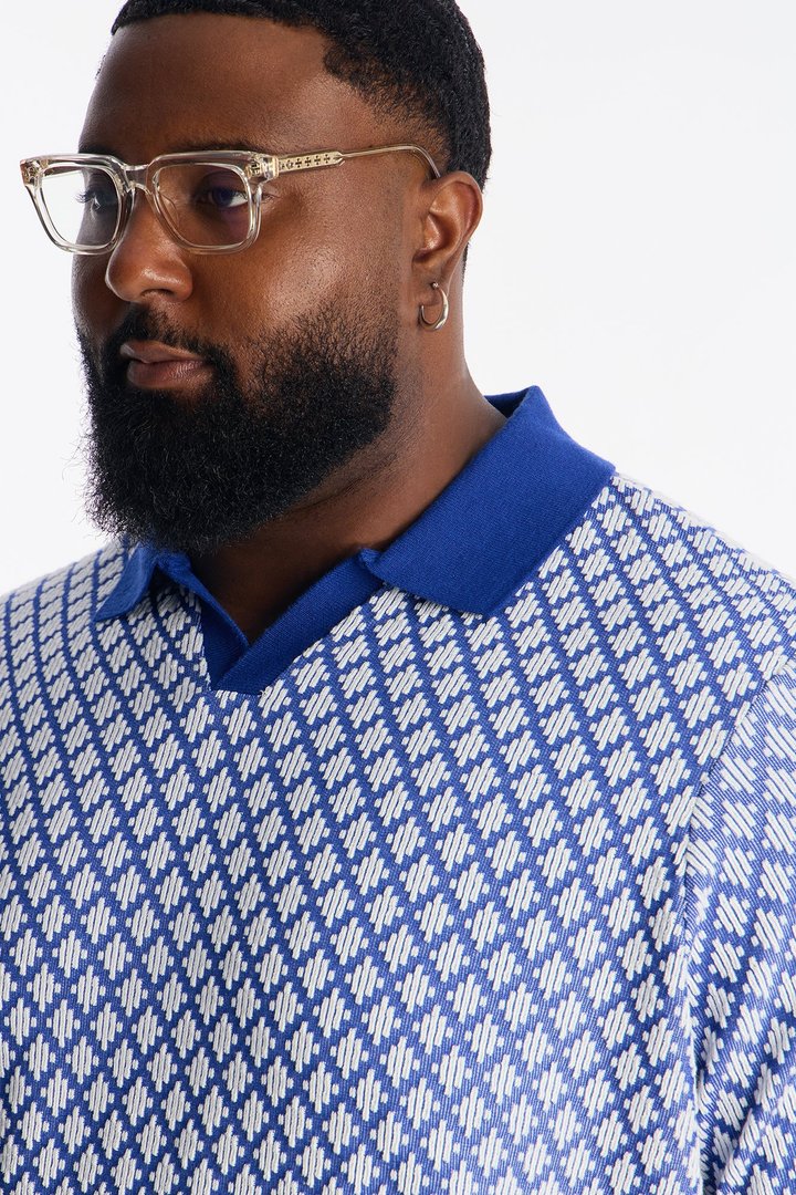 Mod Echo Johnny Collar Polo - Navy/combo