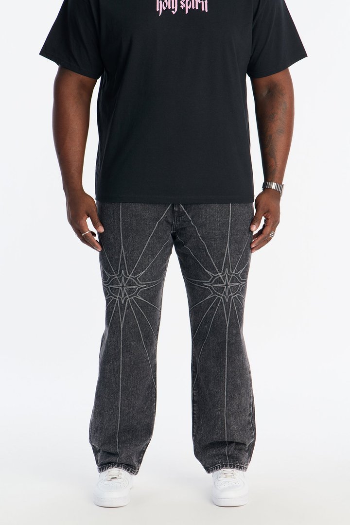 Straight Galaxy Star Jean - Black