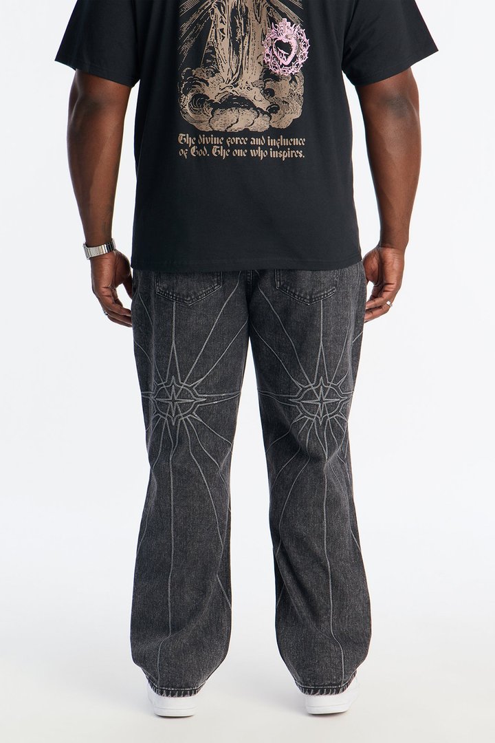 Straight Galaxy Star Jean - Black