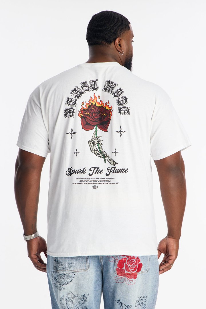 Spark The Flame Short Sleeve Tee - White