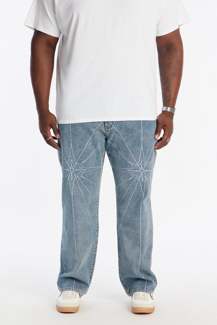 Straight Galaxy Star Jean - Medium Blue Wash