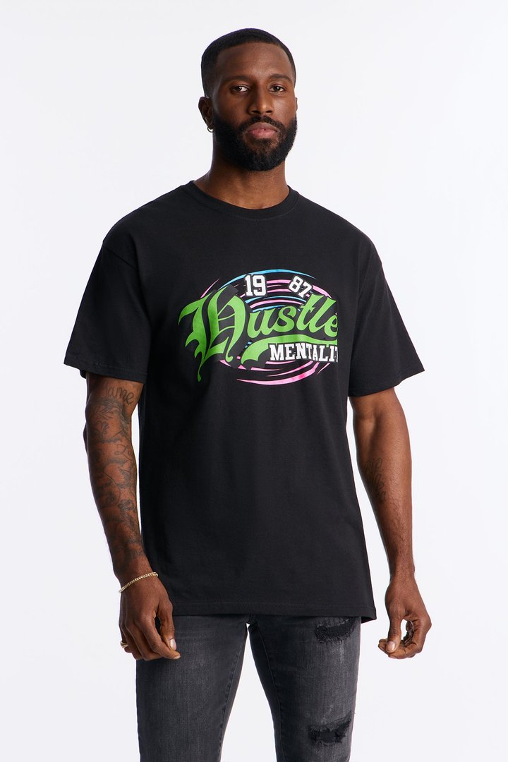 Hustle Mindset Short Sleeve Tee - Black