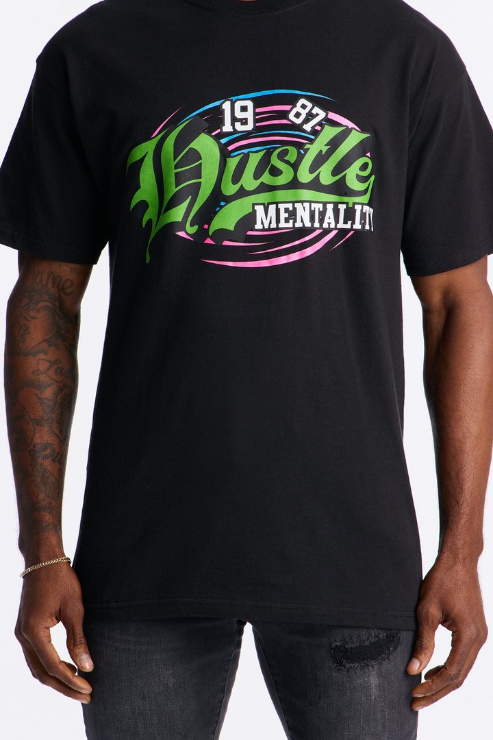 Hustle Mindset Short Sleeve Tee - Black