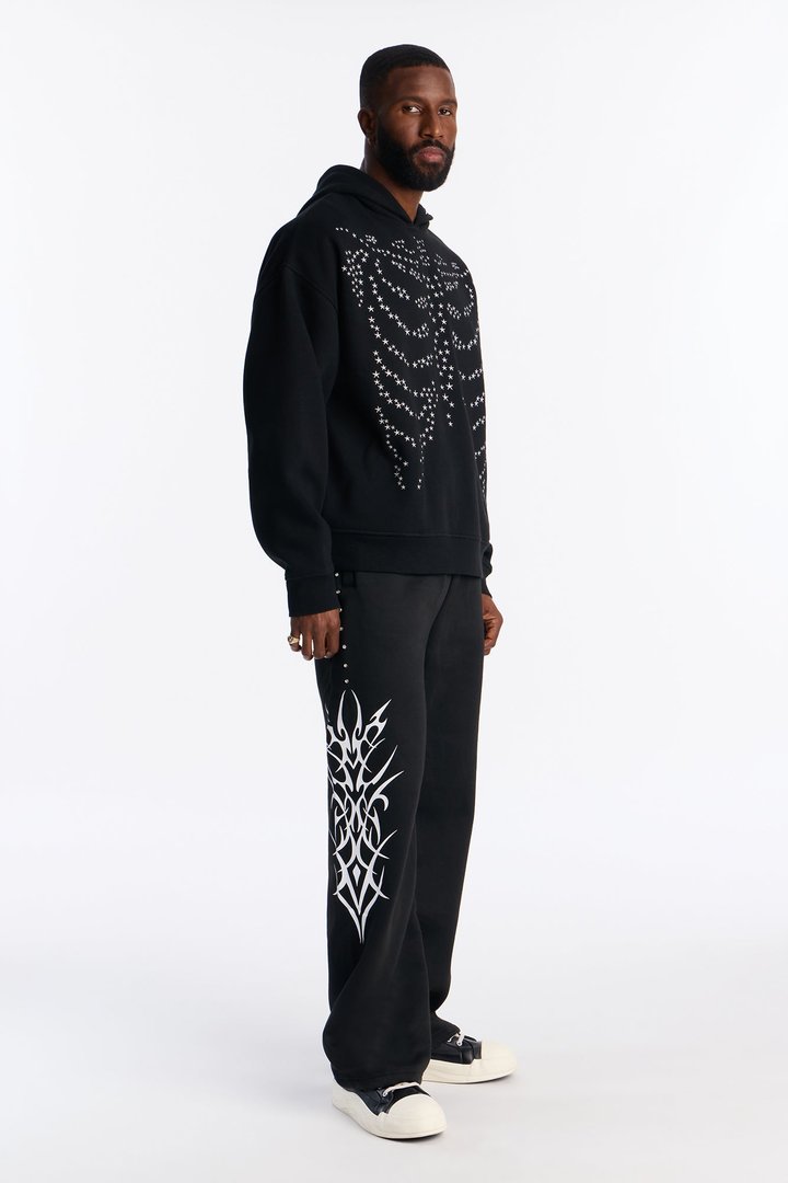 Rhinestone Tribe Sweatpants - Black