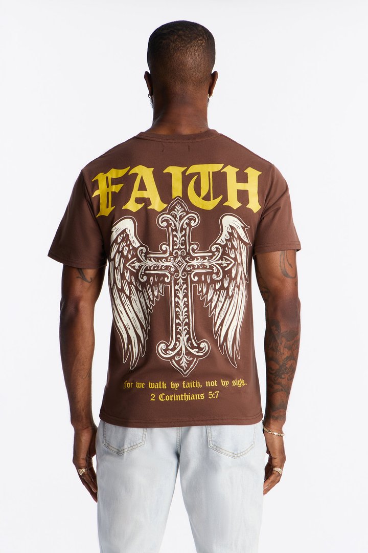 Daily Faith Short Sleeve Tee - Brown