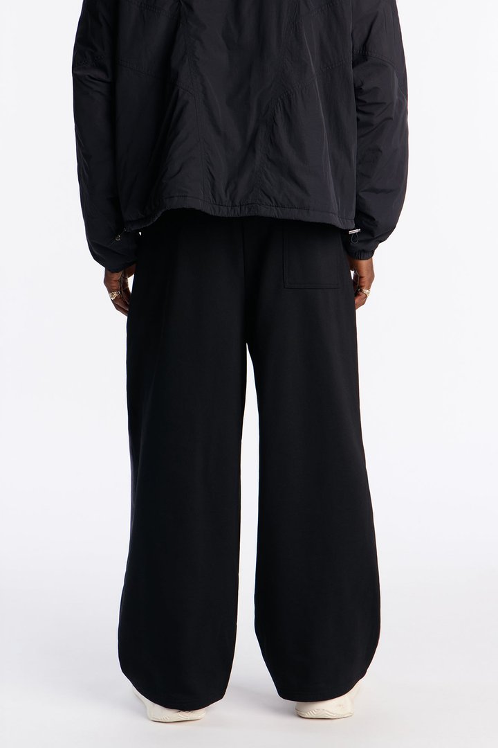 Heavenly Paneled Wide Leg Sweatpants - Black