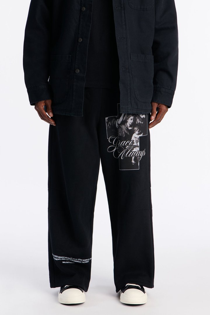 Grace Always Wide Leg Sweatpants - Black
