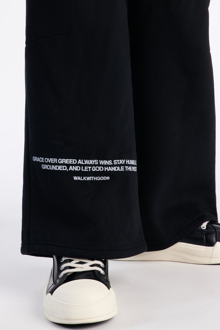 Grace Always Wide Leg Sweatpants - Black
