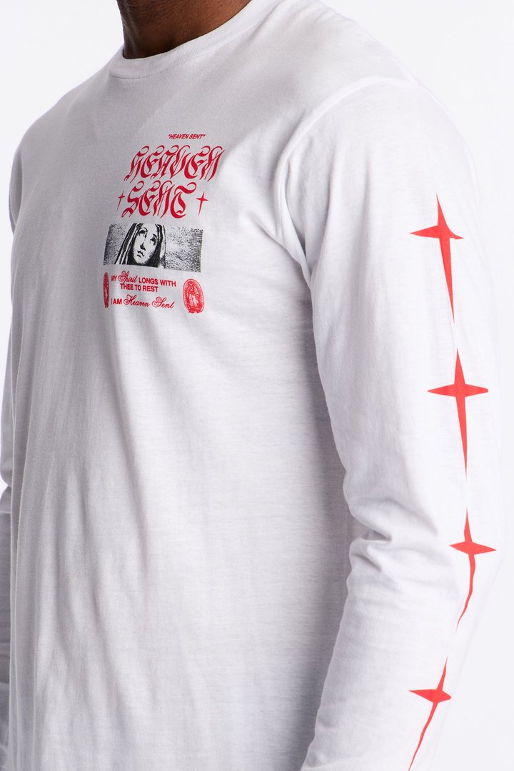 Heaven Sent Crusade Long Sleeve Tee - White