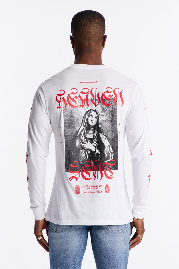 Heaven Sent Crusade Long Sleeve Tee - White