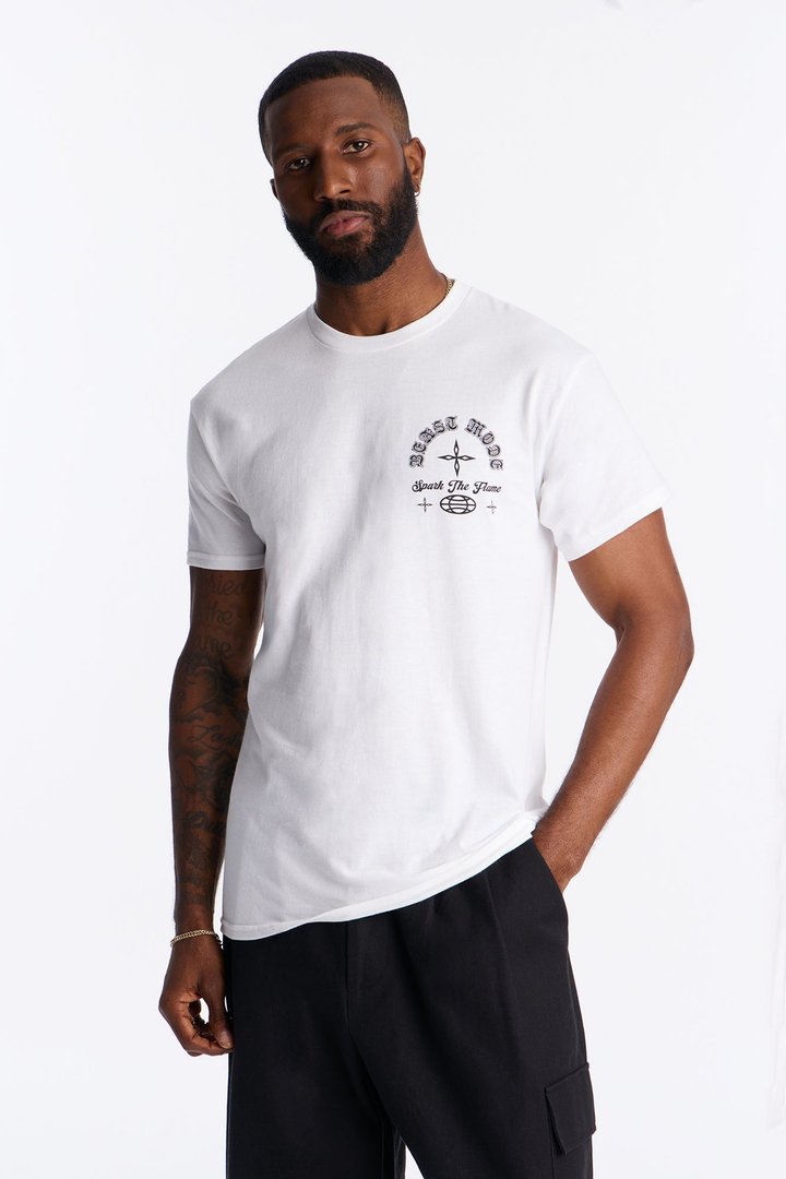 Spark The Flame Short Sleeve Tee - White
