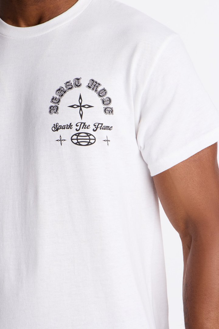 Spark The Flame Short Sleeve Tee - White