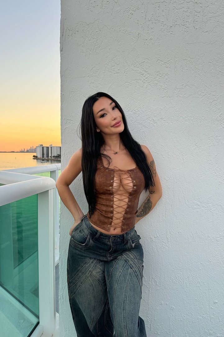 Perfect Affair Faux Leather Top - Brown