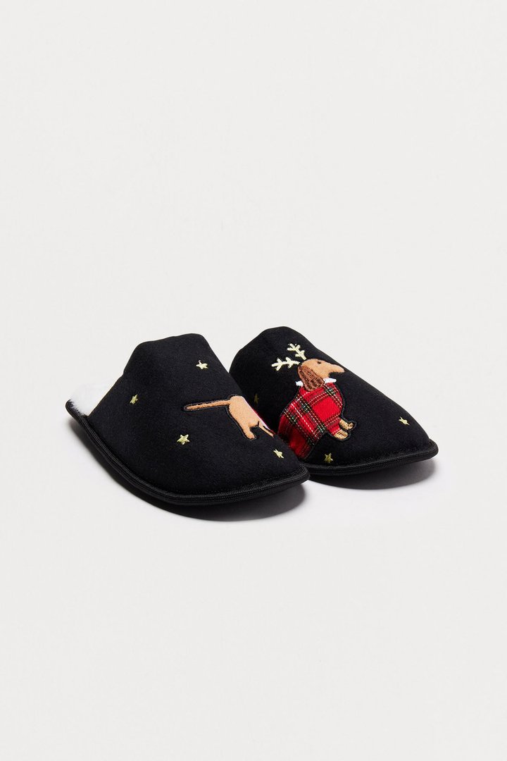 Puppy Love Slippers - Black