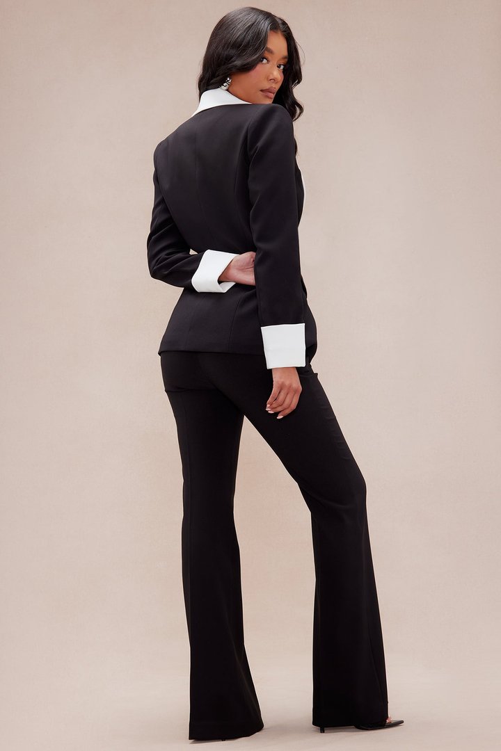 Bianca Blazer Suit Set - Black/White