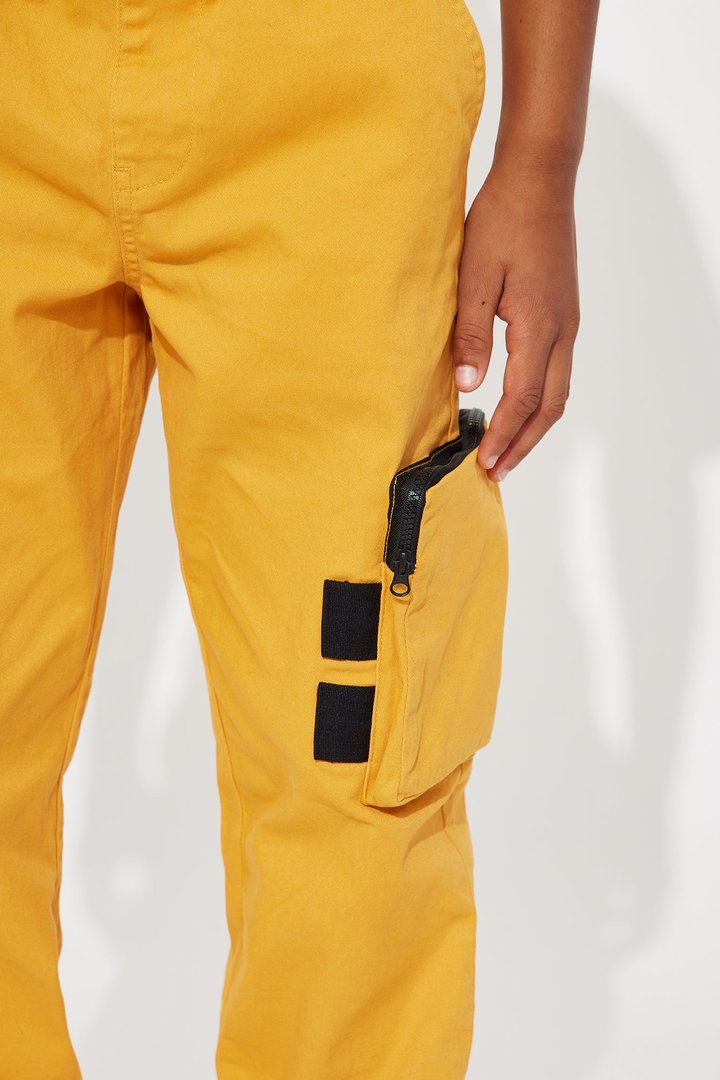 Mini Tough Is My Middle Name Cargo Twill Jogger Pant - Mustard