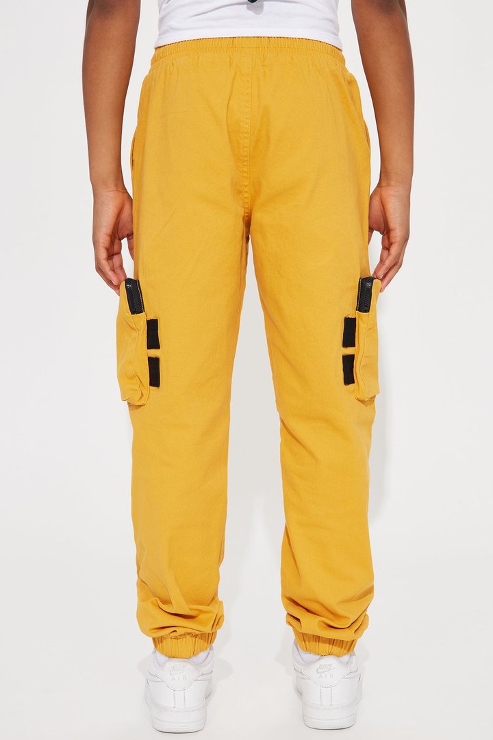Mini Tough Is My Middle Name Cargo Twill Jogger Pant - Mustard