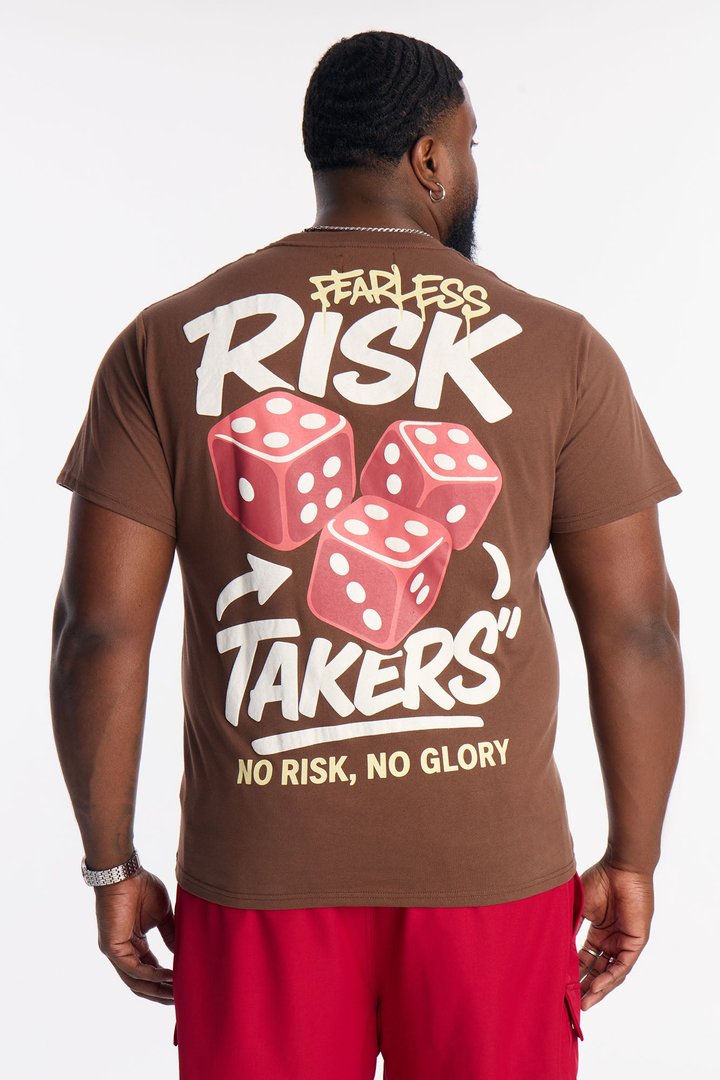 Fearless Risk Takers Short Sleeve Tee - Brown
