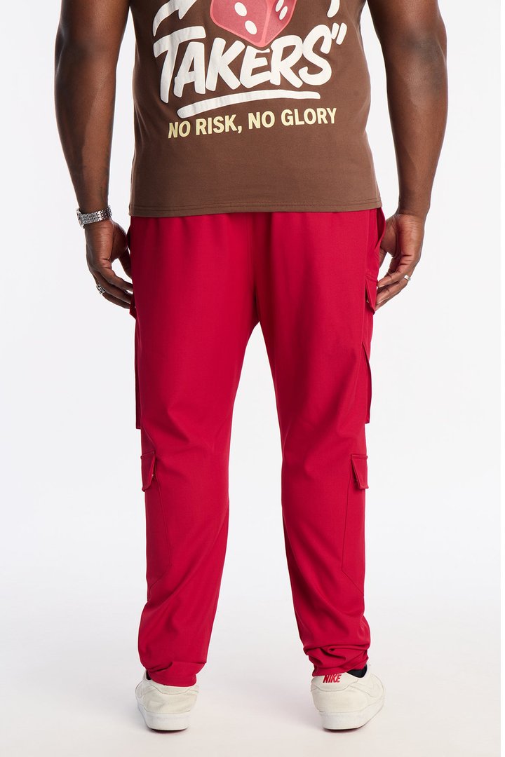 Skinny Stacked Sentinel Multi Pocket Pant - Red