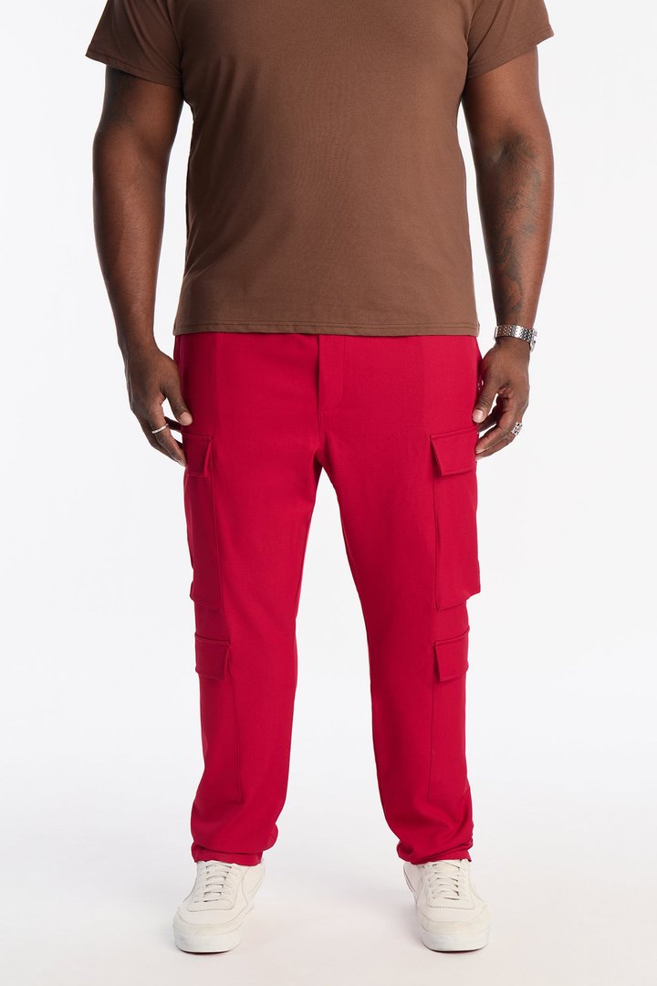 Skinny Stacked Sentinel Multi Pocket Pant - Red