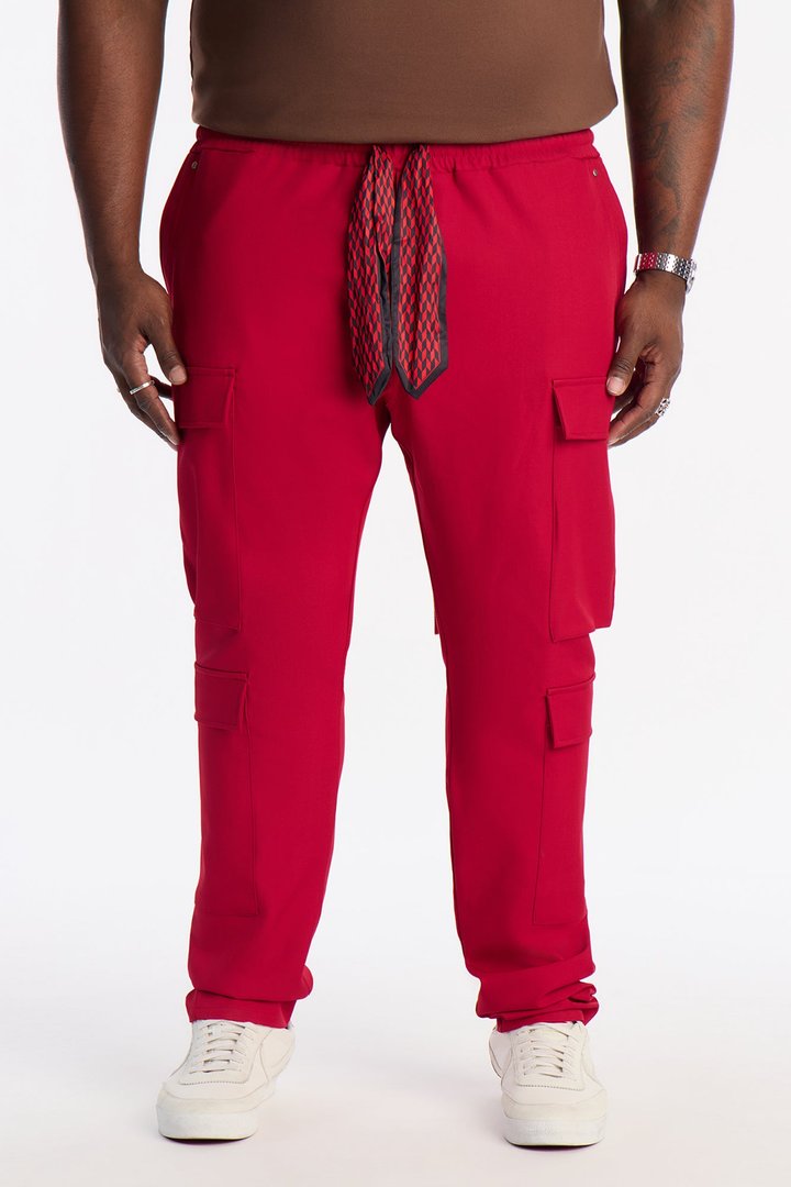 Skinny Stacked Sentinel Multi Pocket Pant - Red