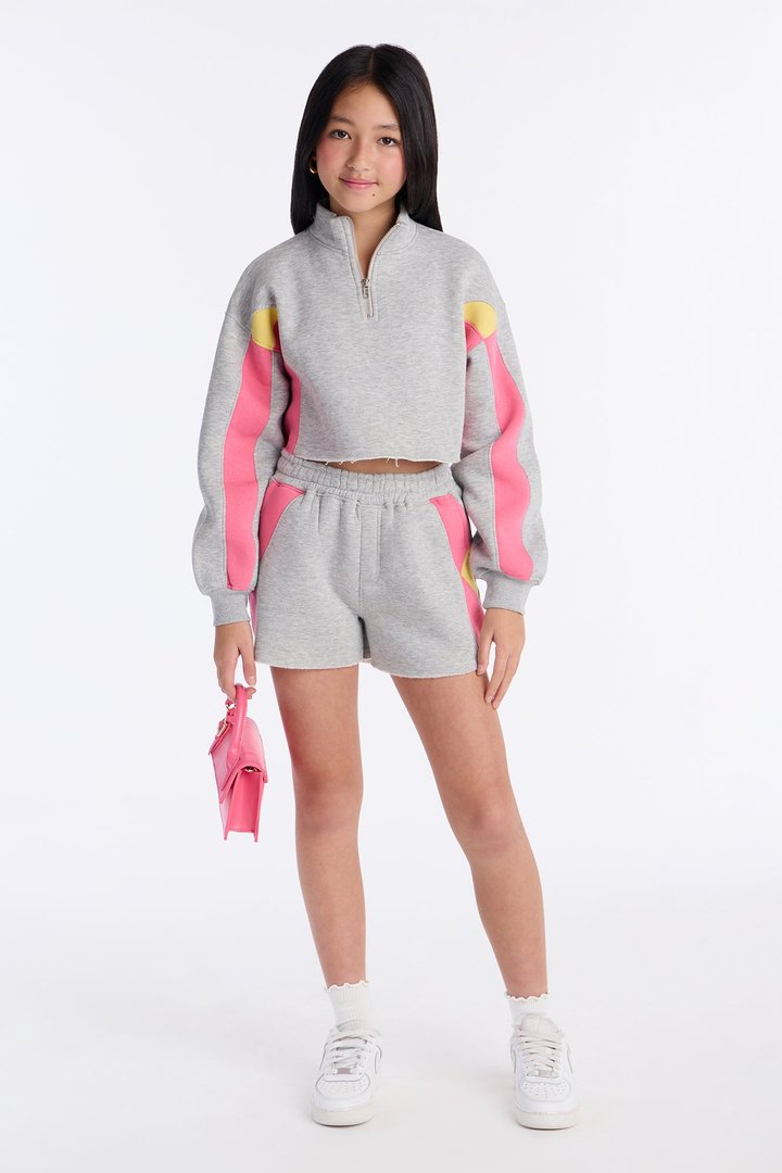Mini At The Finish Line Short Set - Heather/Combo