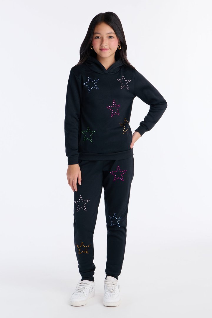 Mini Counting Stars Jogger Pant Set - Black