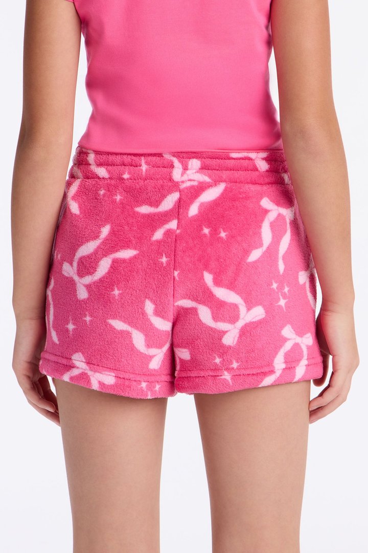 Mini Bow Era Plush Shorts - Pink
