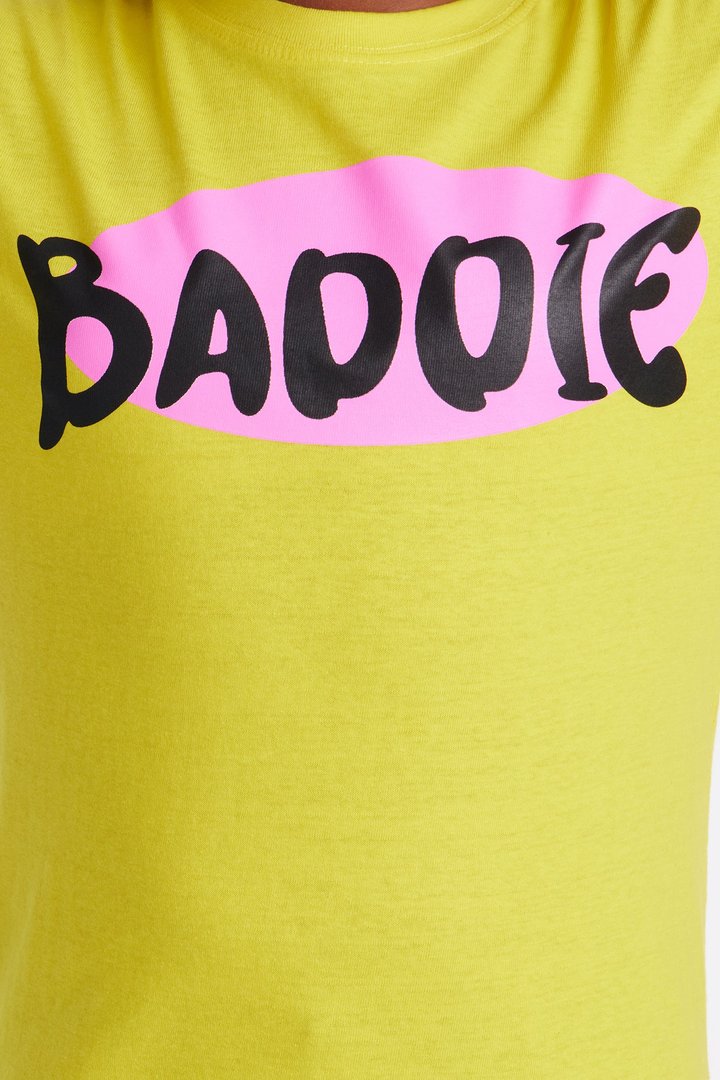 Mini Baddie In The Building Short Sleeve T-Shirt - Yellow