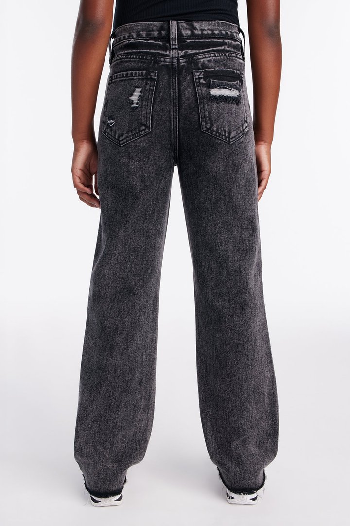 Mini Topanga 90's Ripped Straight Leg Jeans - Black Wash