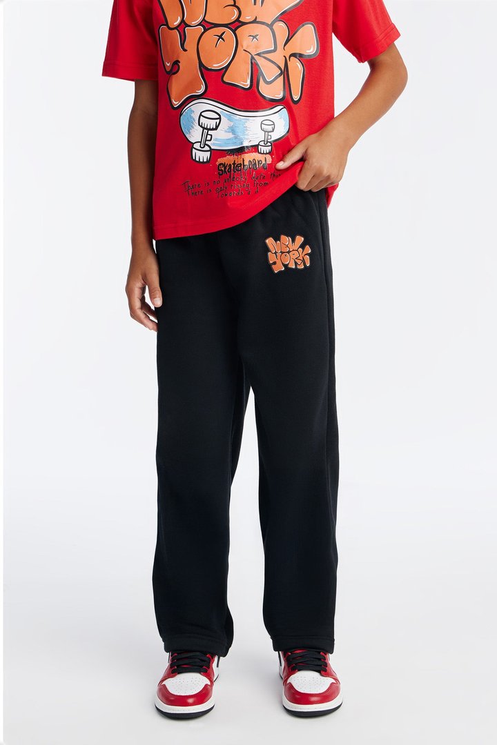 Mini New York Skater Jogger Pant Set - Red/Black