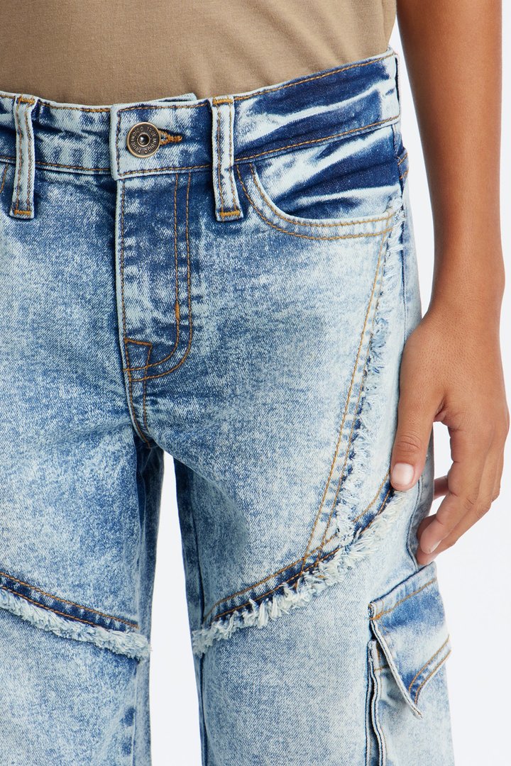 Mini Keep Them Guessing Denim Shorts - Blue Wash