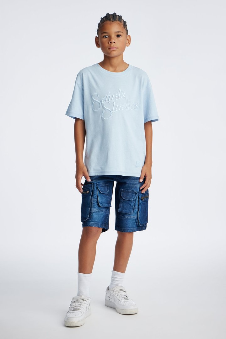 Mini Saints Studios Short Sleeve Tee - Dusty Blue