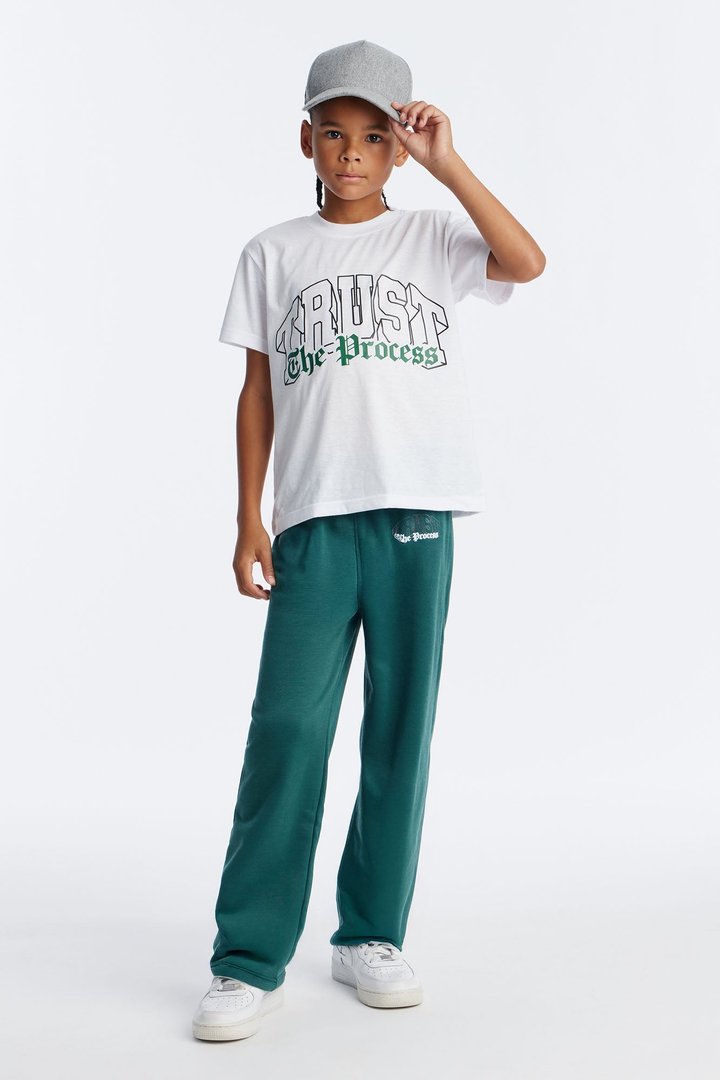 Mini Trust The Process Jogger Pant Set - White/combo