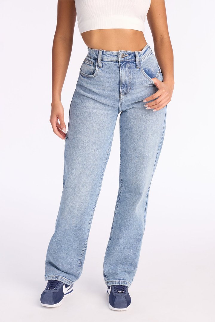 Lover Blues Straight Leg Jeans - Light Wash