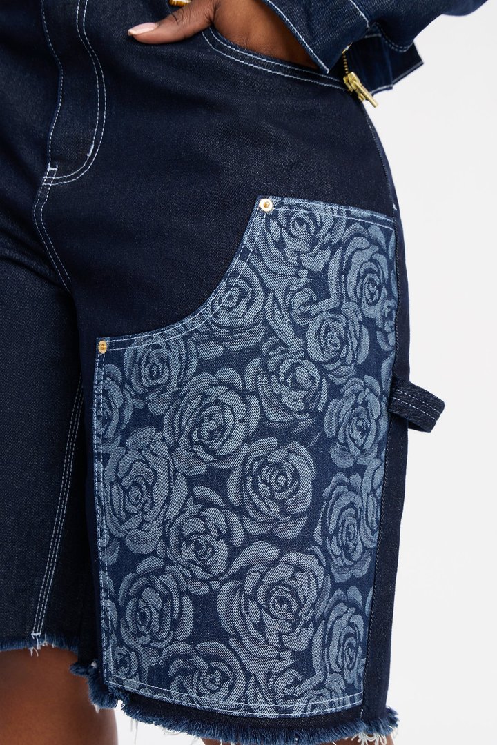 Essex Loose Utility Jorts - Dark Denim