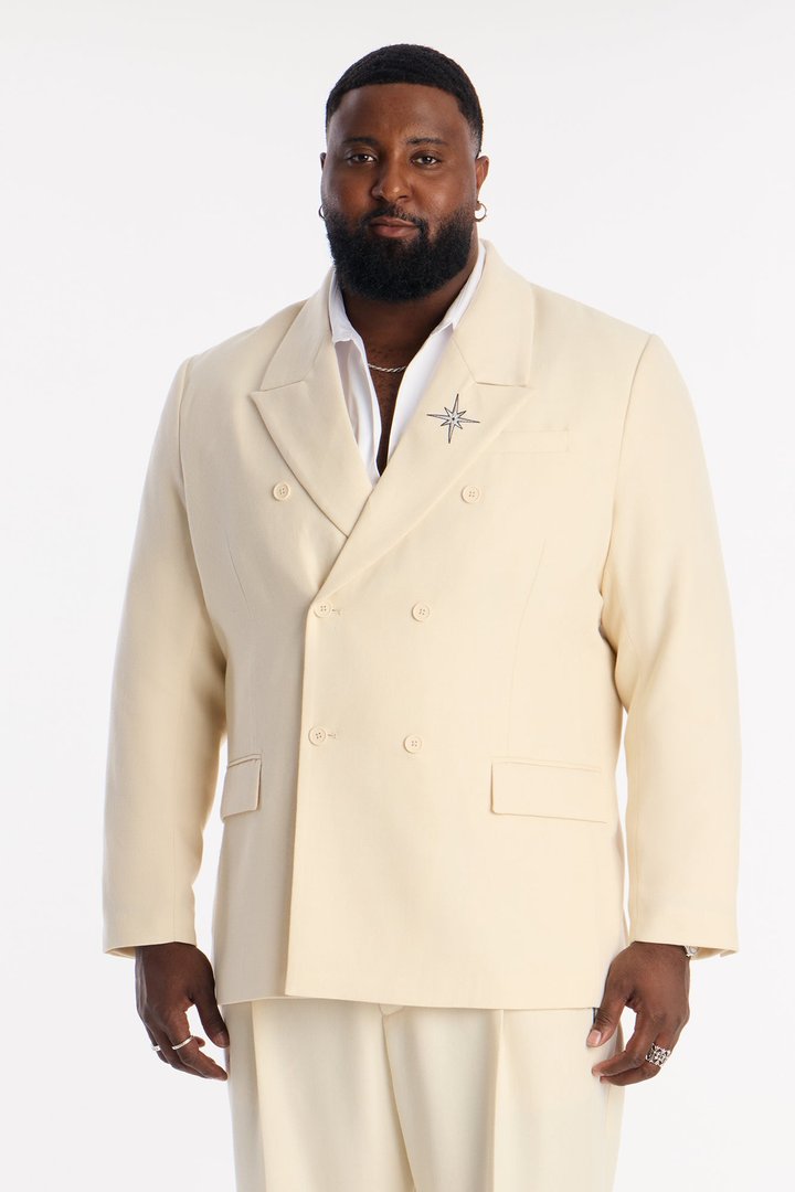 Relaxed Double Breasted Bright Etoile Blazer - Off White