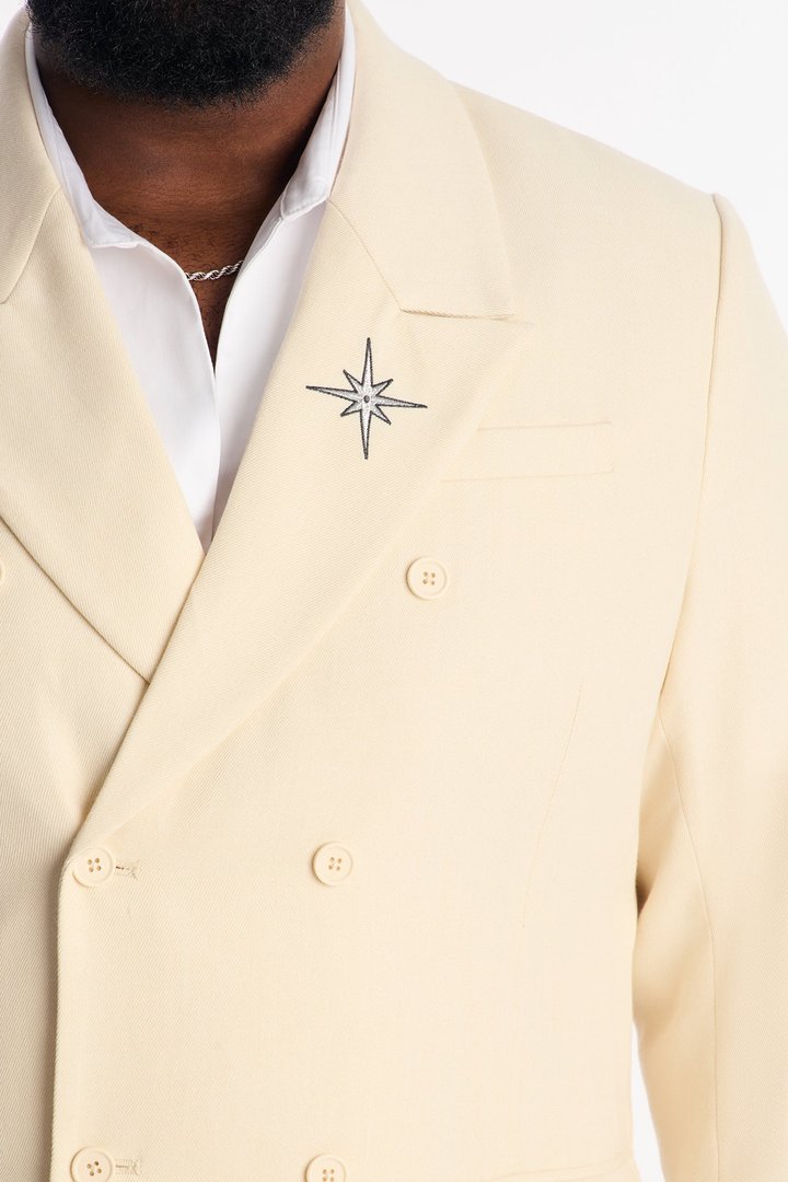 Relaxed Double Breasted Bright Etoile Blazer - Off White