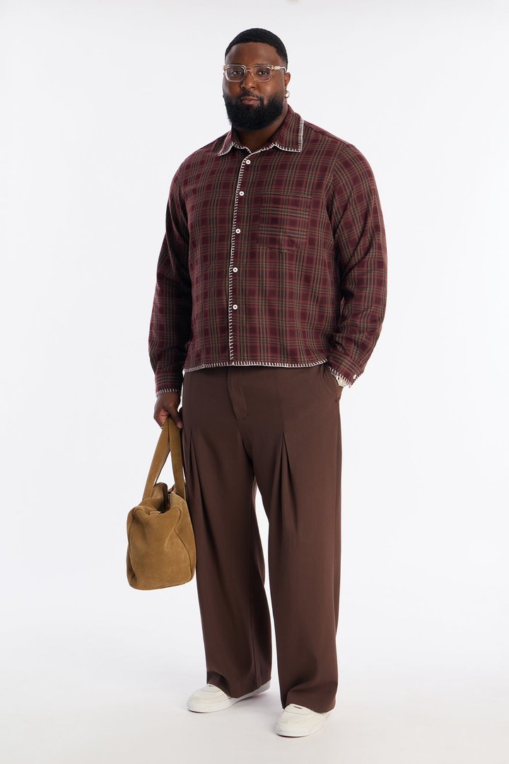 Sand Canyon Stitch Flannel - Burgundy/combo