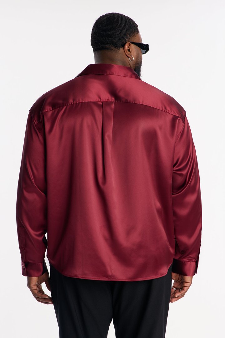 Relaxed Luxe Lumina Easy Flow Shirt - Burgundy