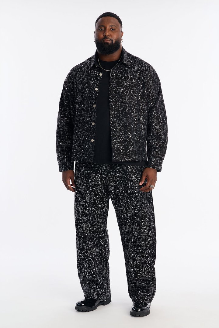 Iced Obsidian Button Up - Black